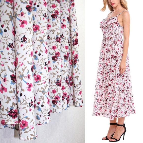Ruffle Detail Faux Wrap Floral Maxi Dress NWT - Picture 4 of 8